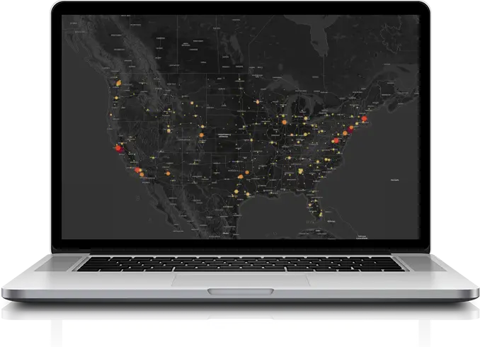 Techmap of USA on Laptop